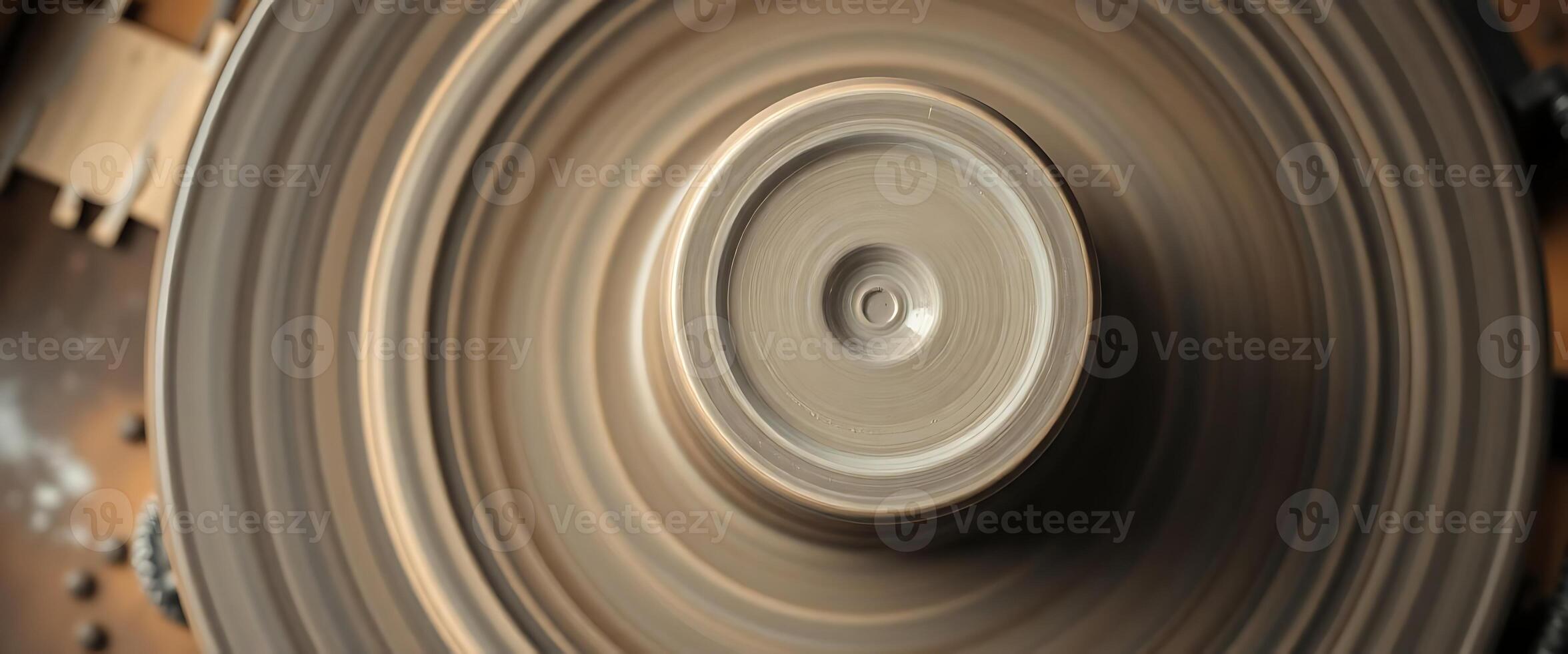 close up of a spinning object on a table photo