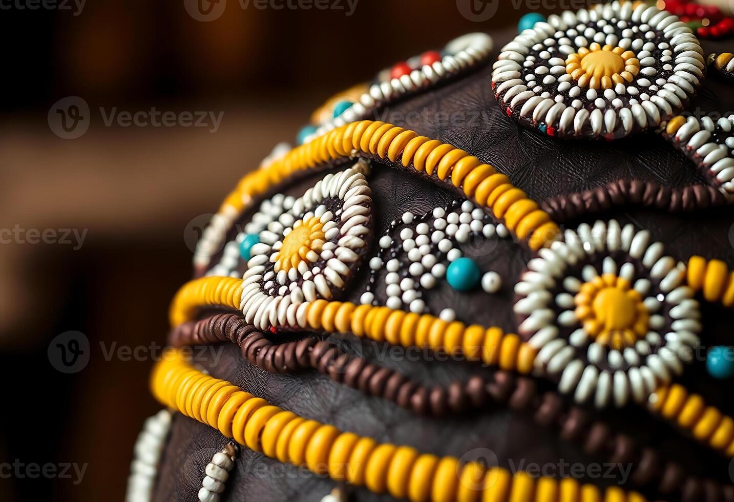 close up view of a decorative hat photo