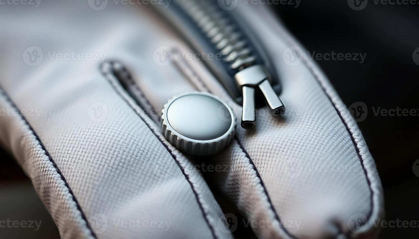 close up of a zipper on a bag photo