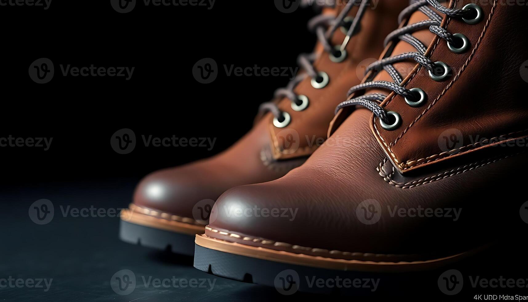 close up of a pair of brown boots photo