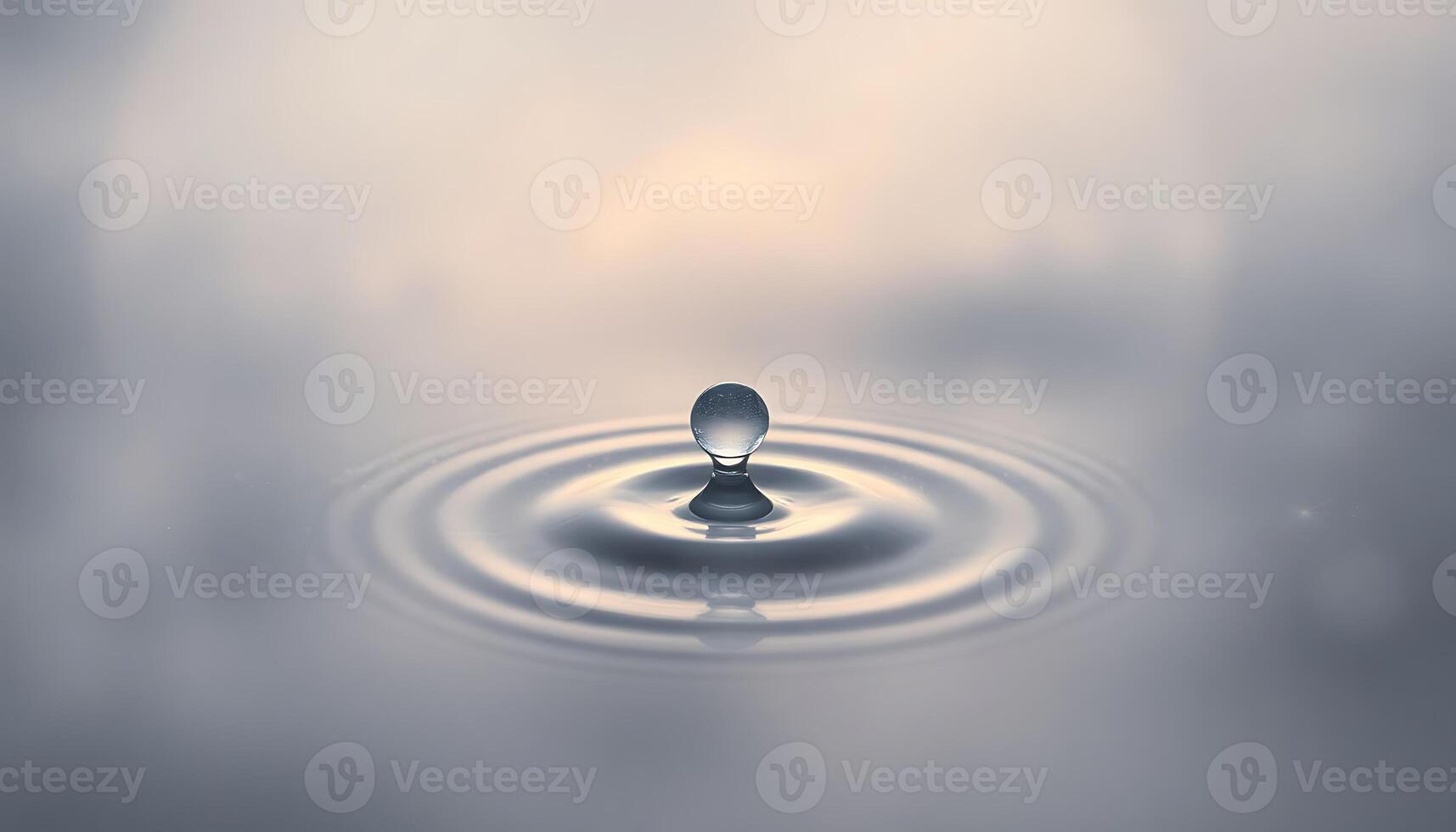 drop of water floating on top of a body of water photo