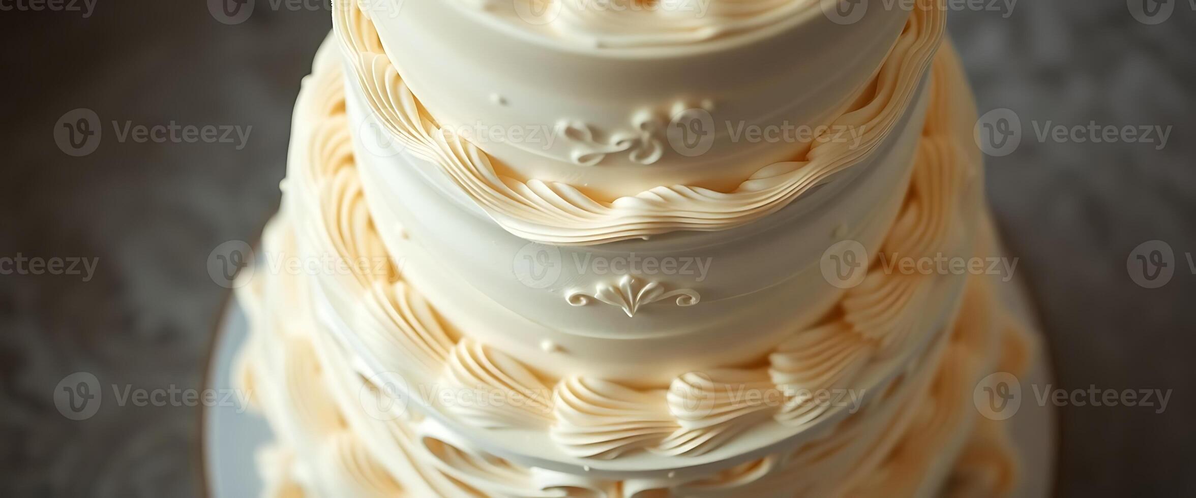 close up of a wedding cake on a table photo