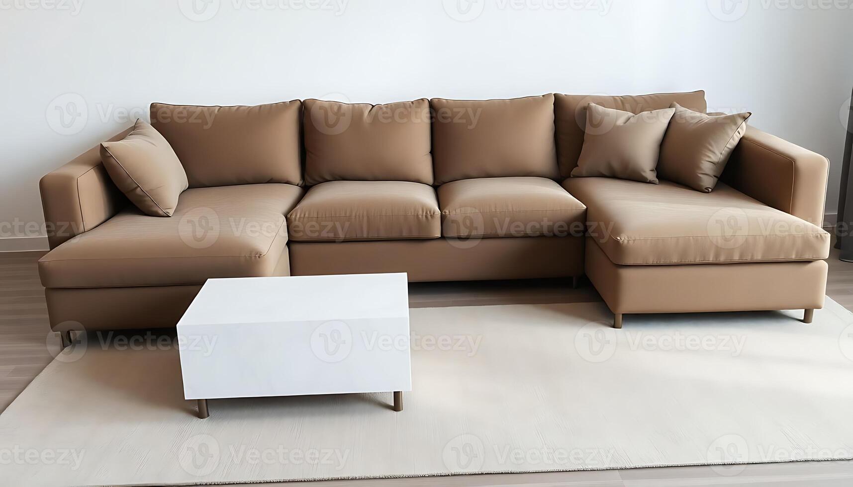 living room with a couch and a coffee table photo