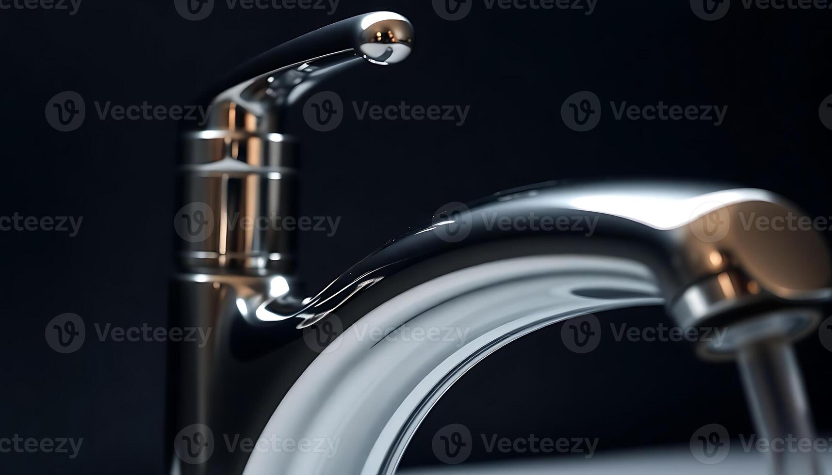 close up of a faucet with a black background photo