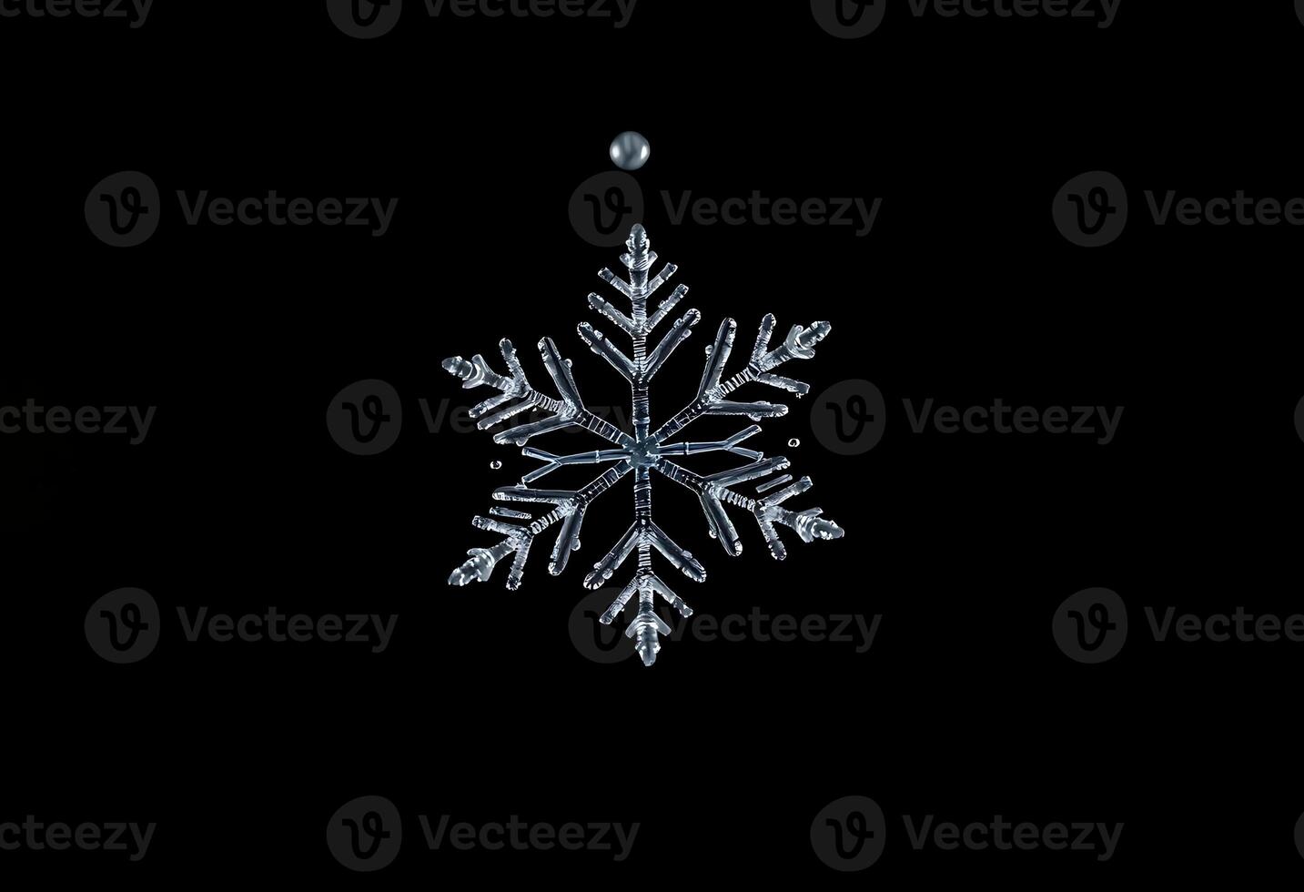 snowflake is shown on a black background photo