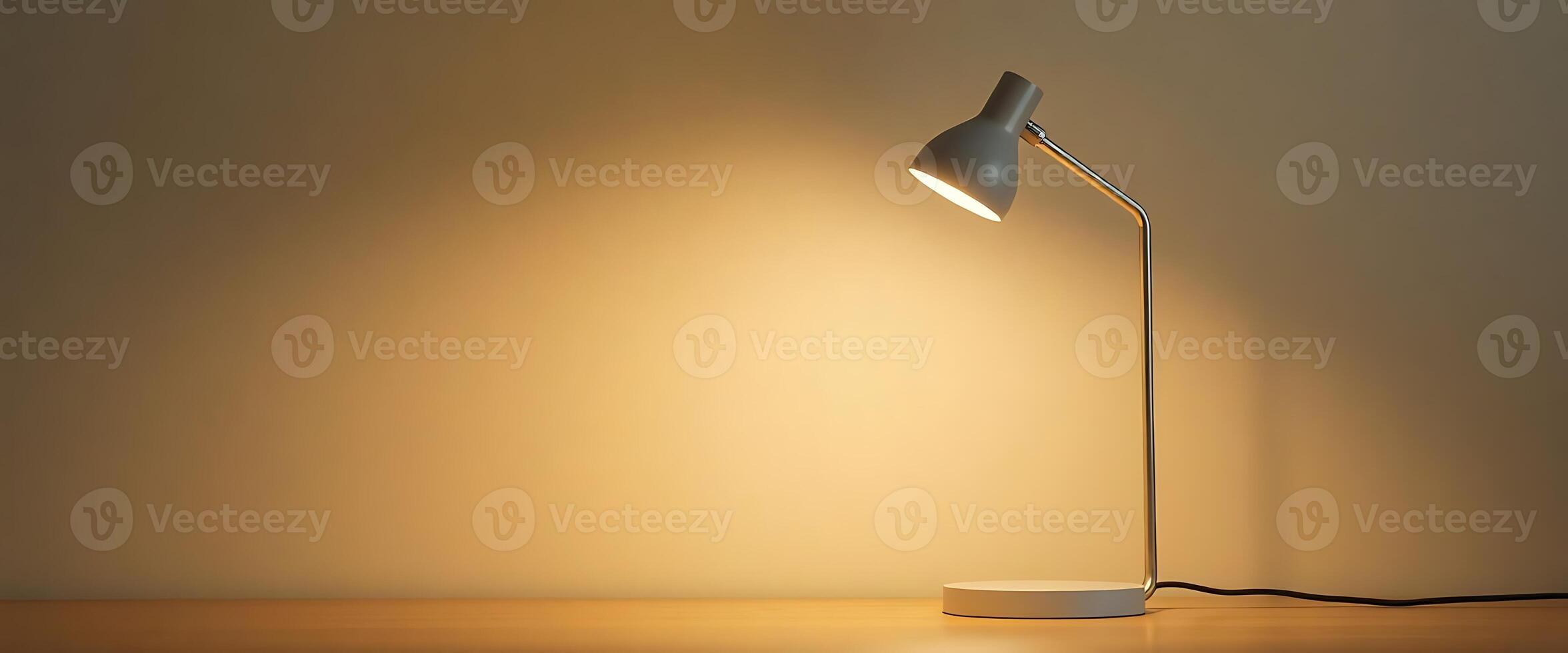 lamp that is on a table in a room photo