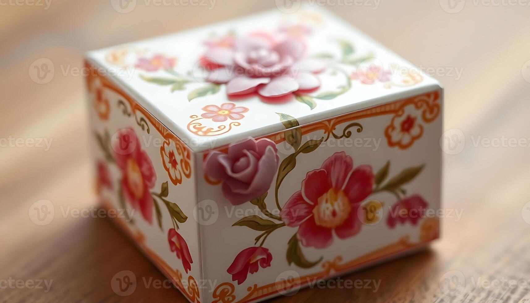 decorative box with a flower design on it photo