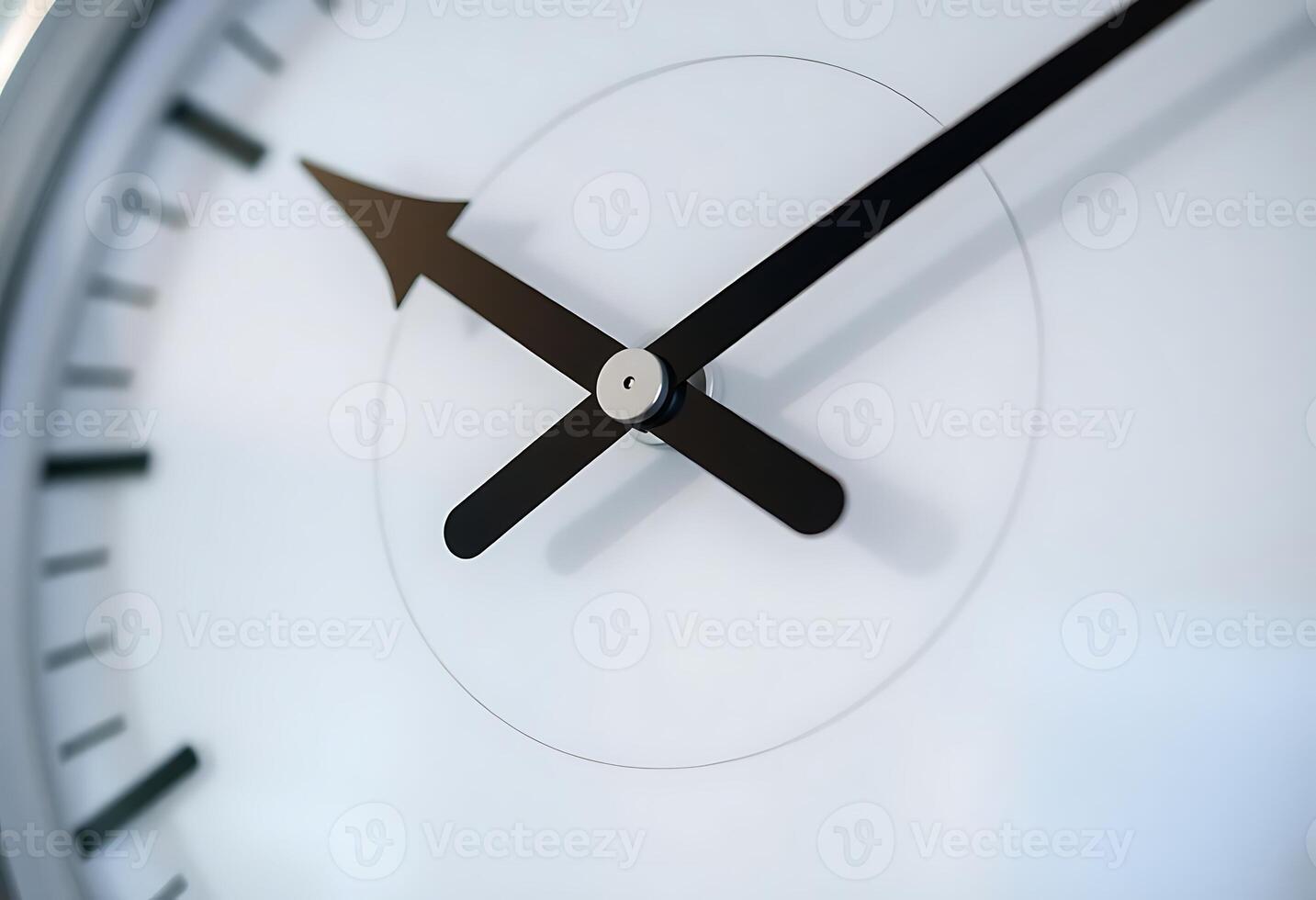 close up of a clock face with arrows photo