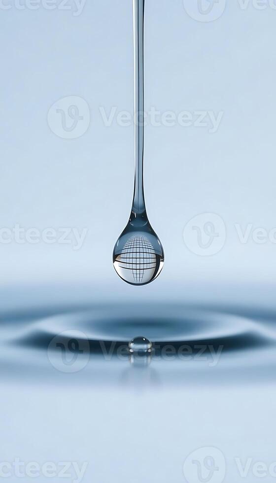 drop of water with a globe on it photo