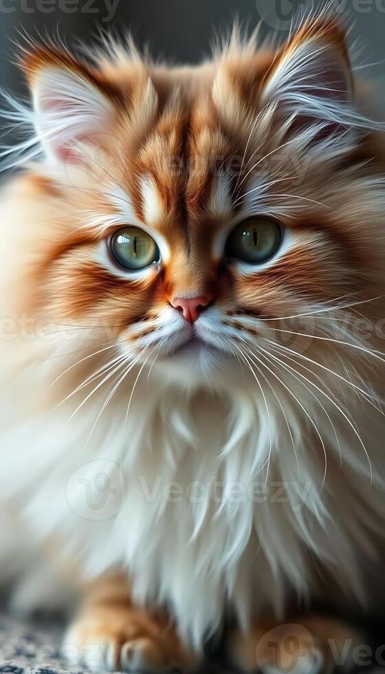 close up of a cat with green eyes photo