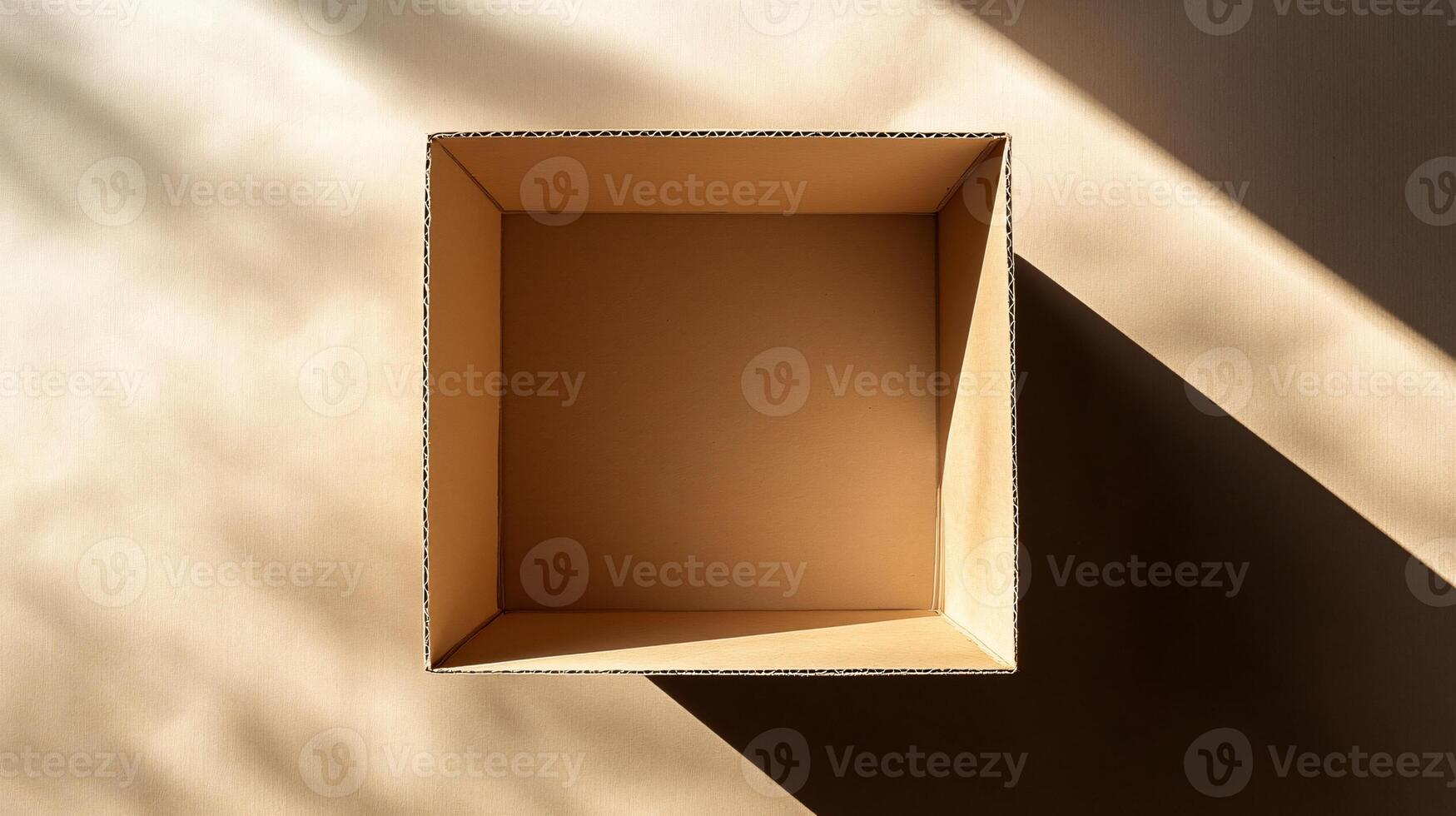 Empty Cardboard Box Isolated on White Background for Packaging, Shipping, and Storage Solutions photo