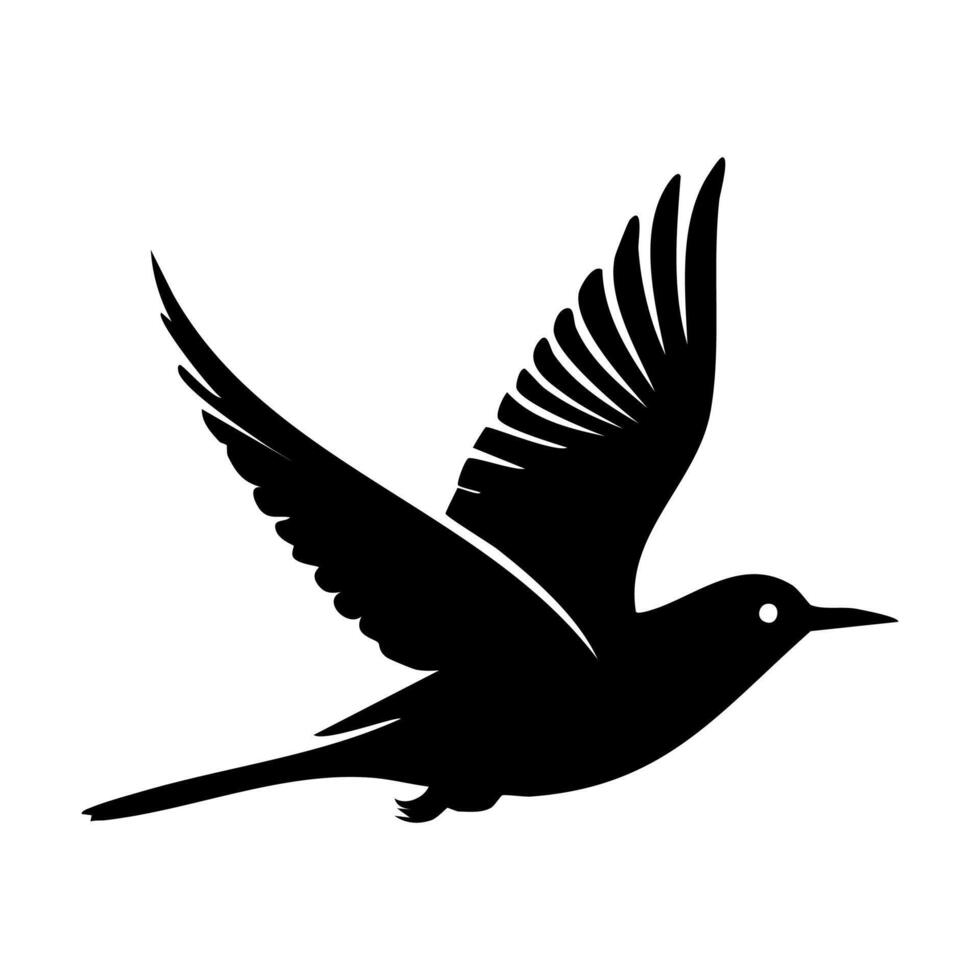 Flying bird silhouette isolated on white background vector