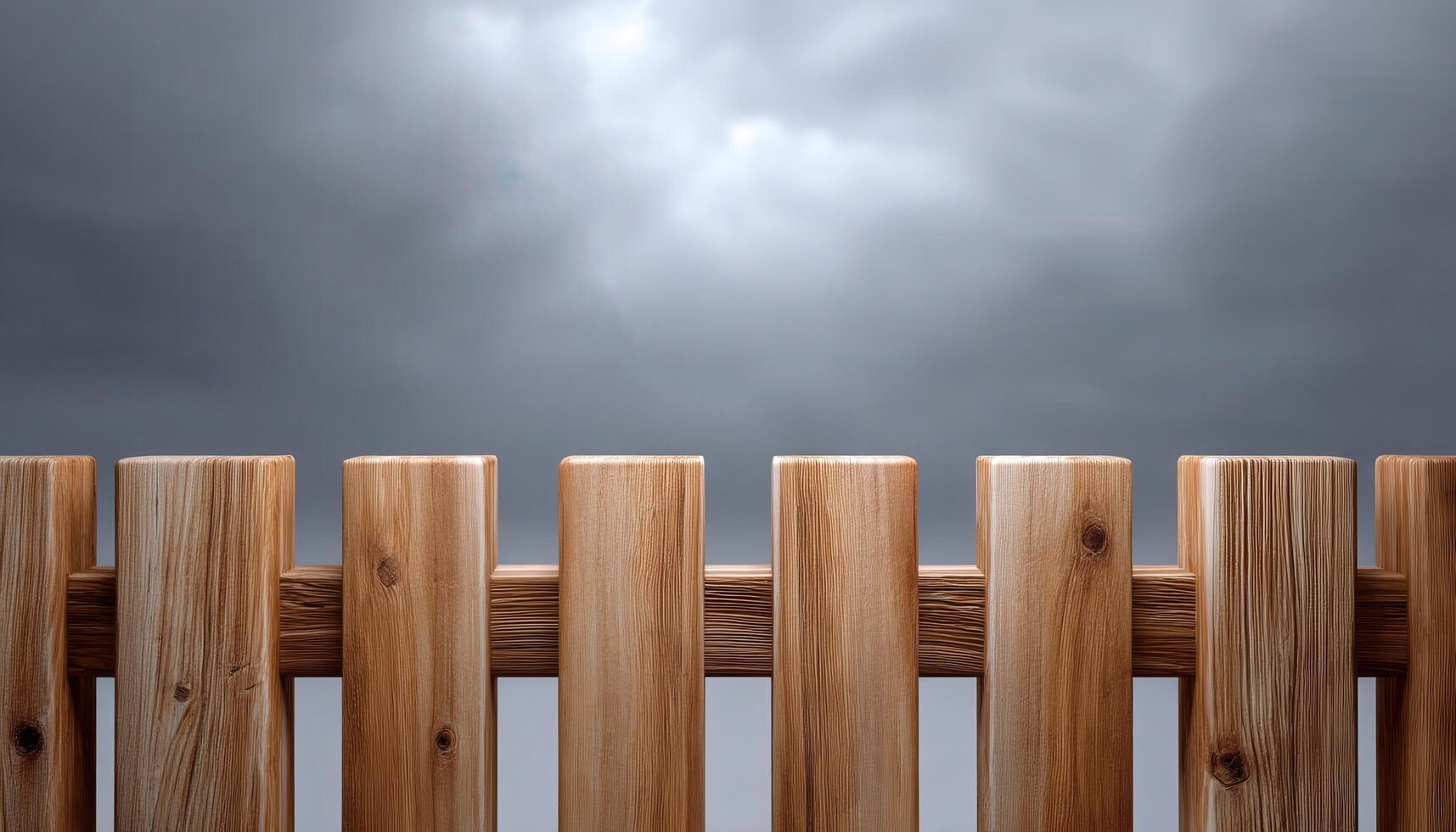 Minimalist wooden fence design outdoor setting high-quality image modern aesthetic low resolution photo