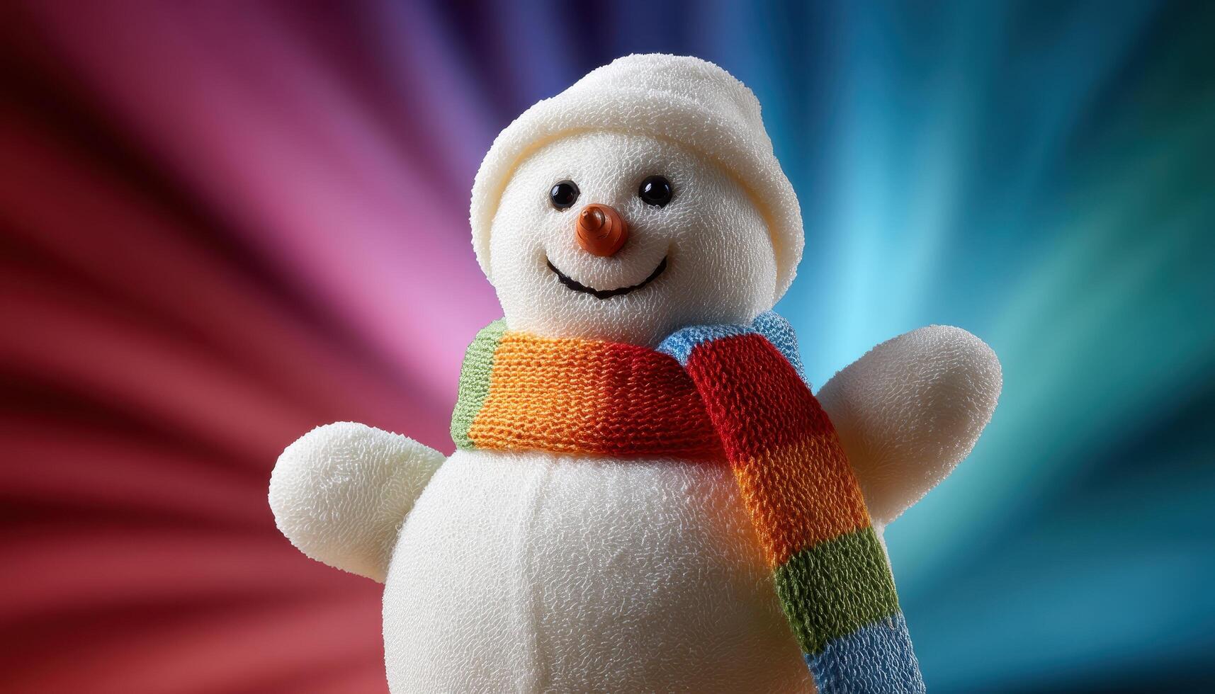 Cheerful snowman display vivid background holiday decoration indoor close-up joyful concept photo