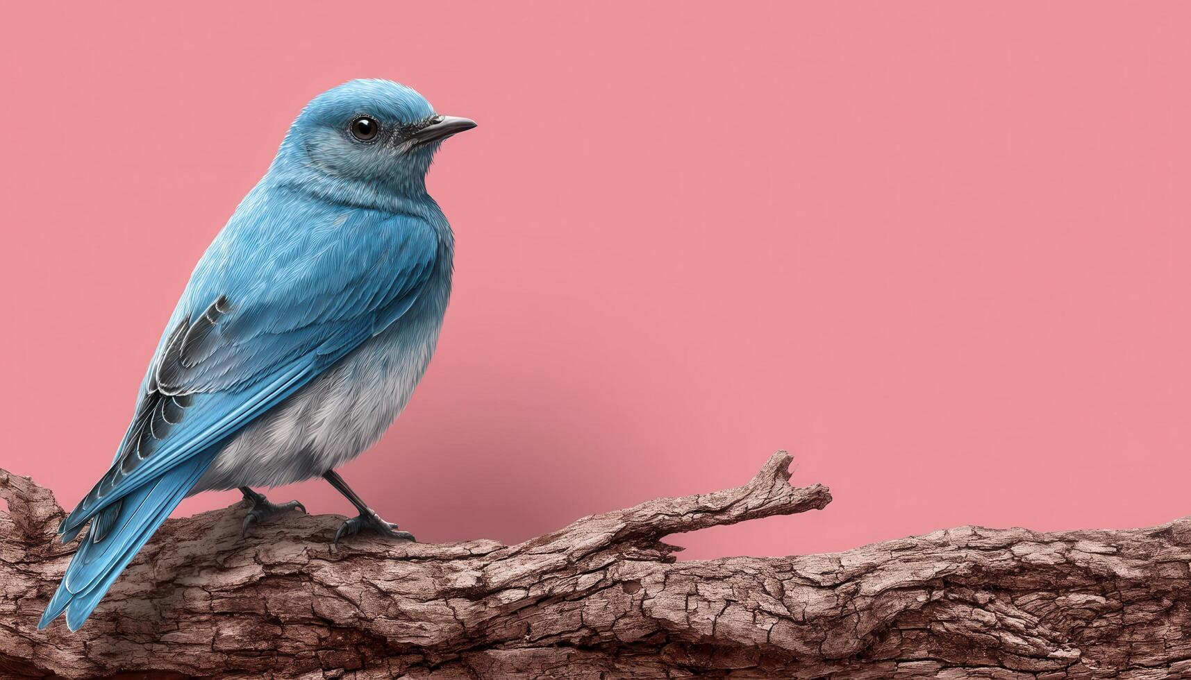 A tranquil bluebird perched on a weathered branch in nature's harmony photo