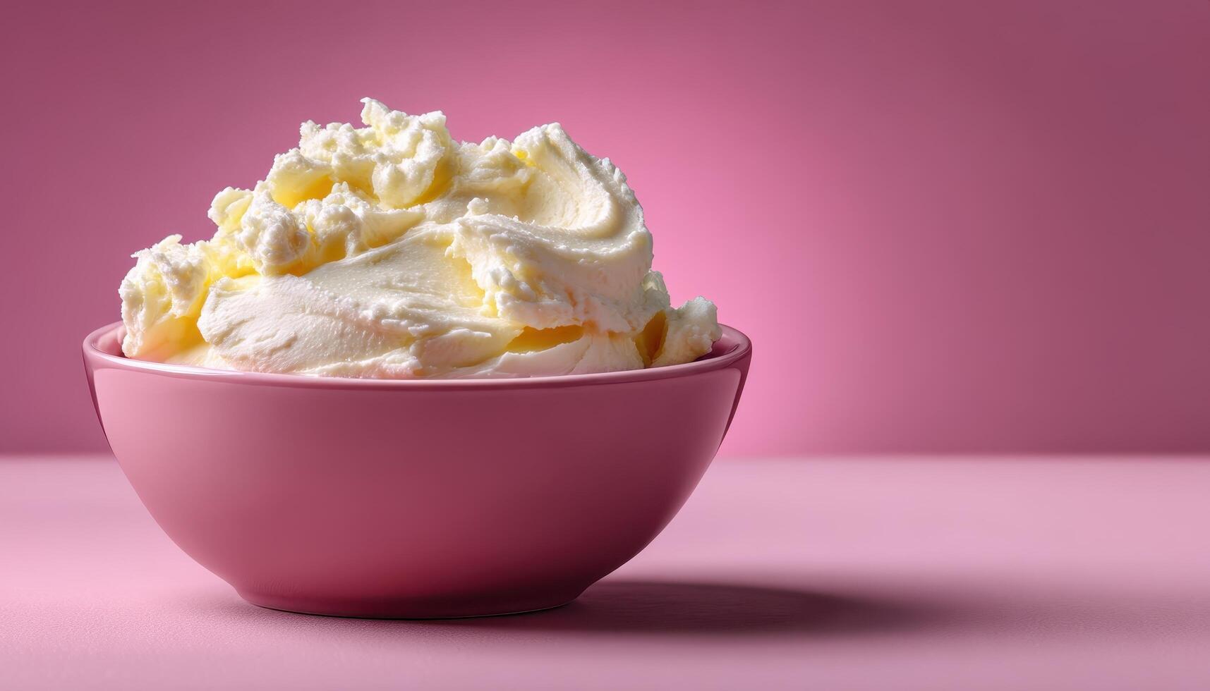 Indulgent creamy dessert bowl kitchen food photography soft lighting closeup delicious treat photo