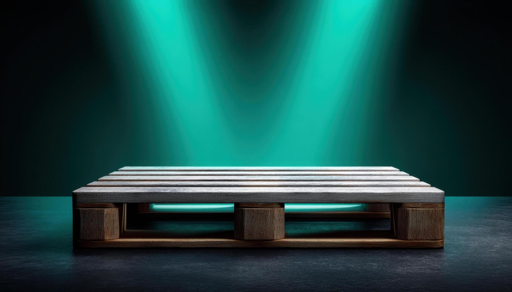 Minimalist pallet display sleek black surface product photography studio lighting elegant concept photo