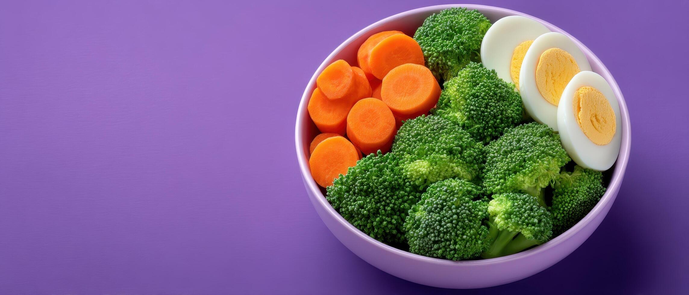 Healthy culinary action steamed broccoli and carrots bowl kitchen food photography vibrant presentation photo