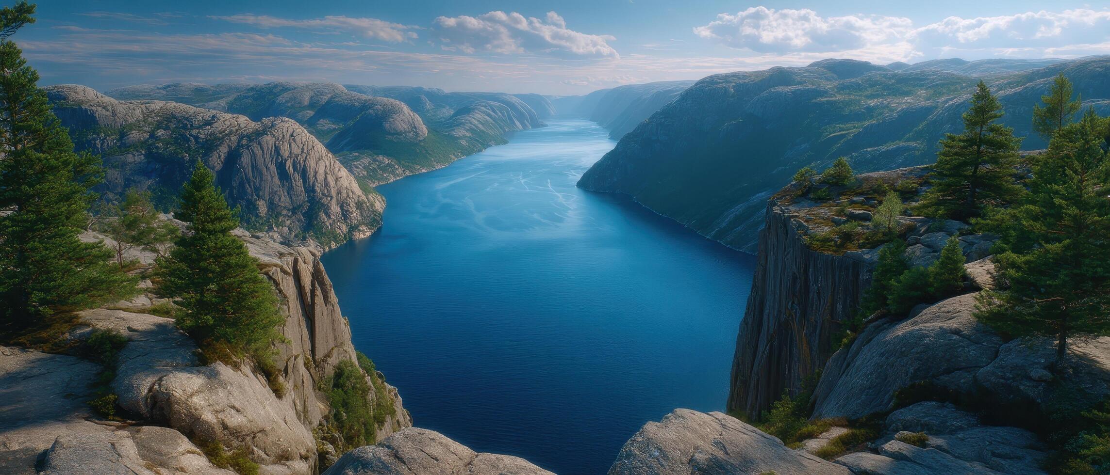 Serene fjord adventure norway landscape photography natural beauty aerial perspective tranquil waters photo