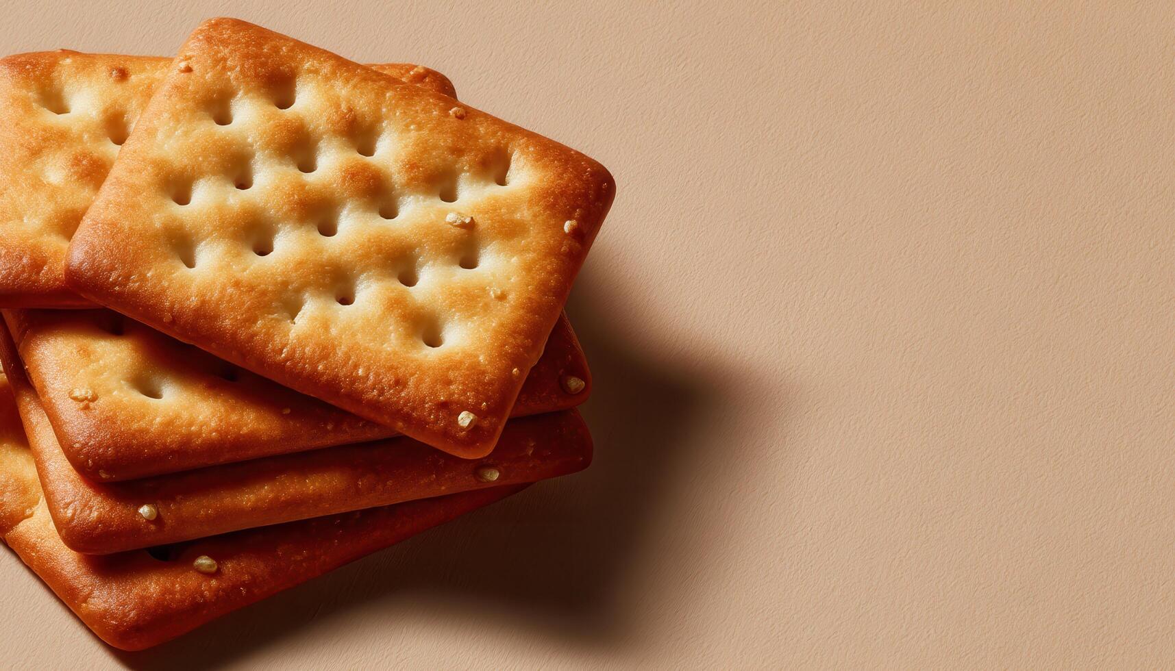 Crispy crackers collection home kitchen food photography cozy setting close-up gourmet snacks photo