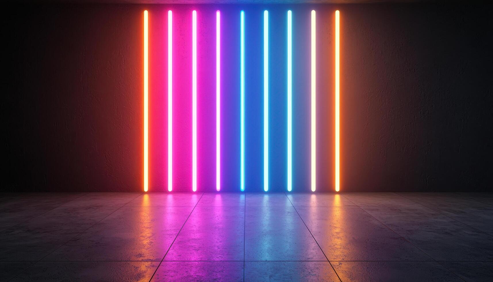 Futuristic space interior with neon lights modern sci-fi design urban environment contemporary viewpoint photo