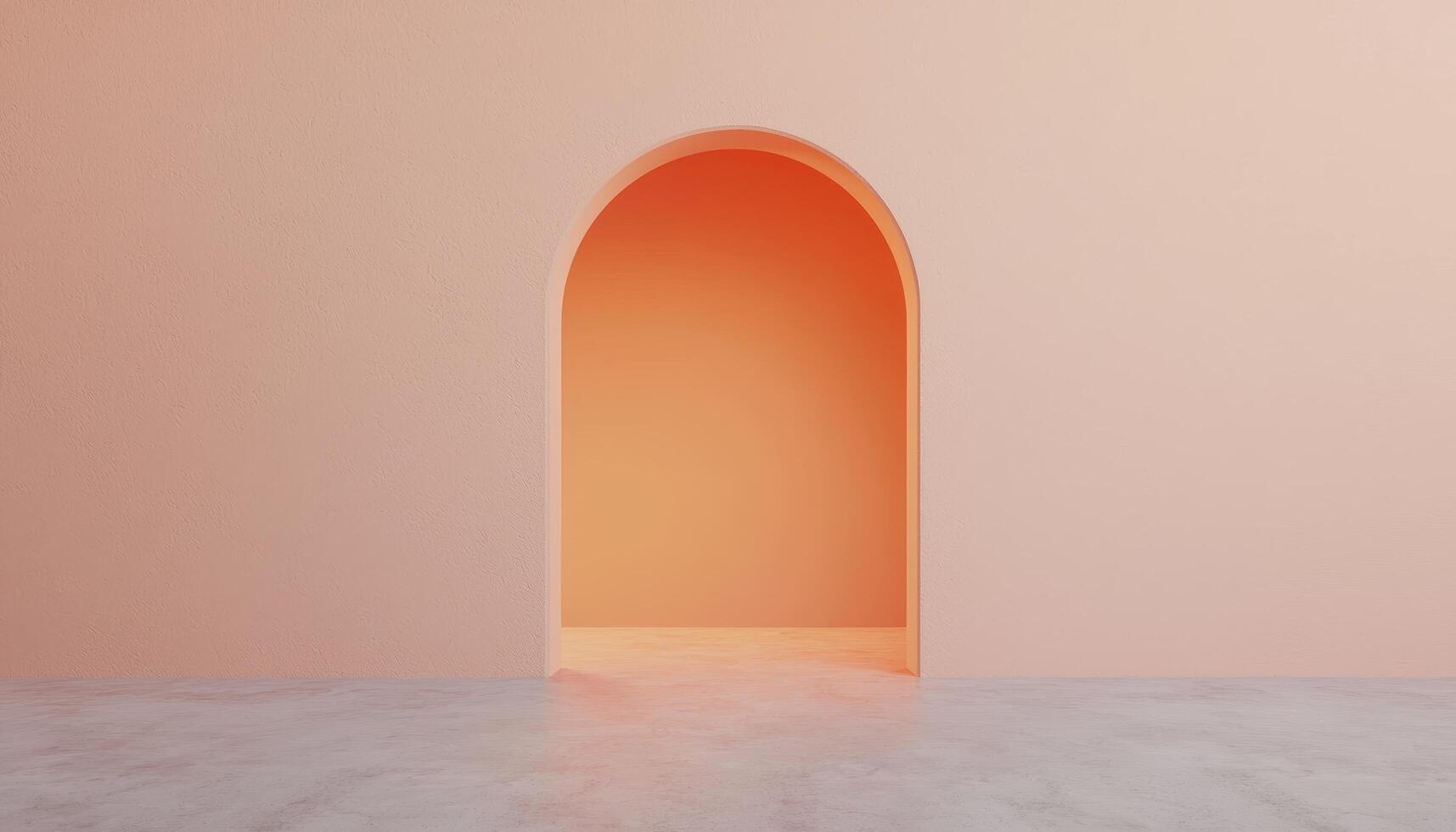 Elegant arch door with light minimalist interior digital rendering contemporary style photo