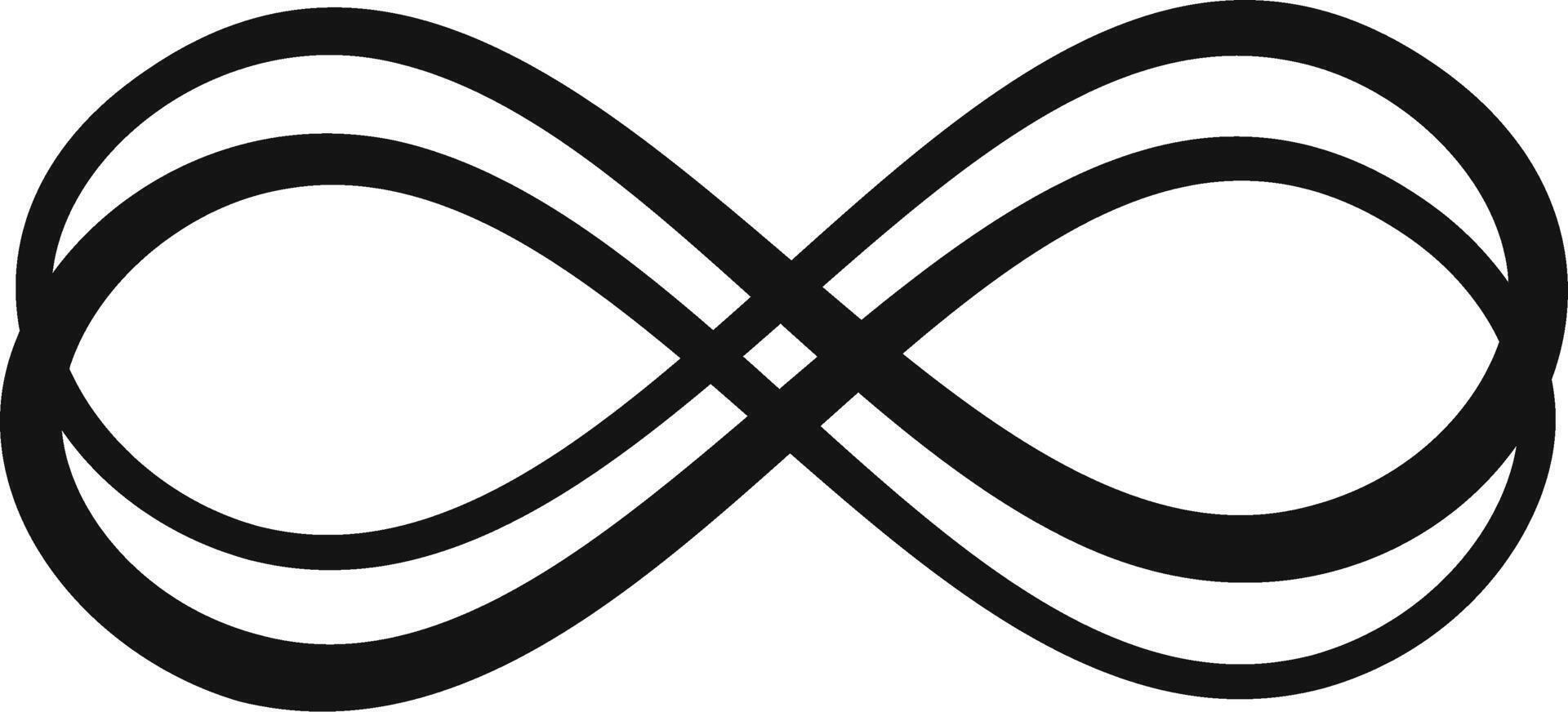 Double infinity symbol is swirling in a continuous loop, creating a bold and graphic representation of eternity, endless possibilities, and unlimited potential vector