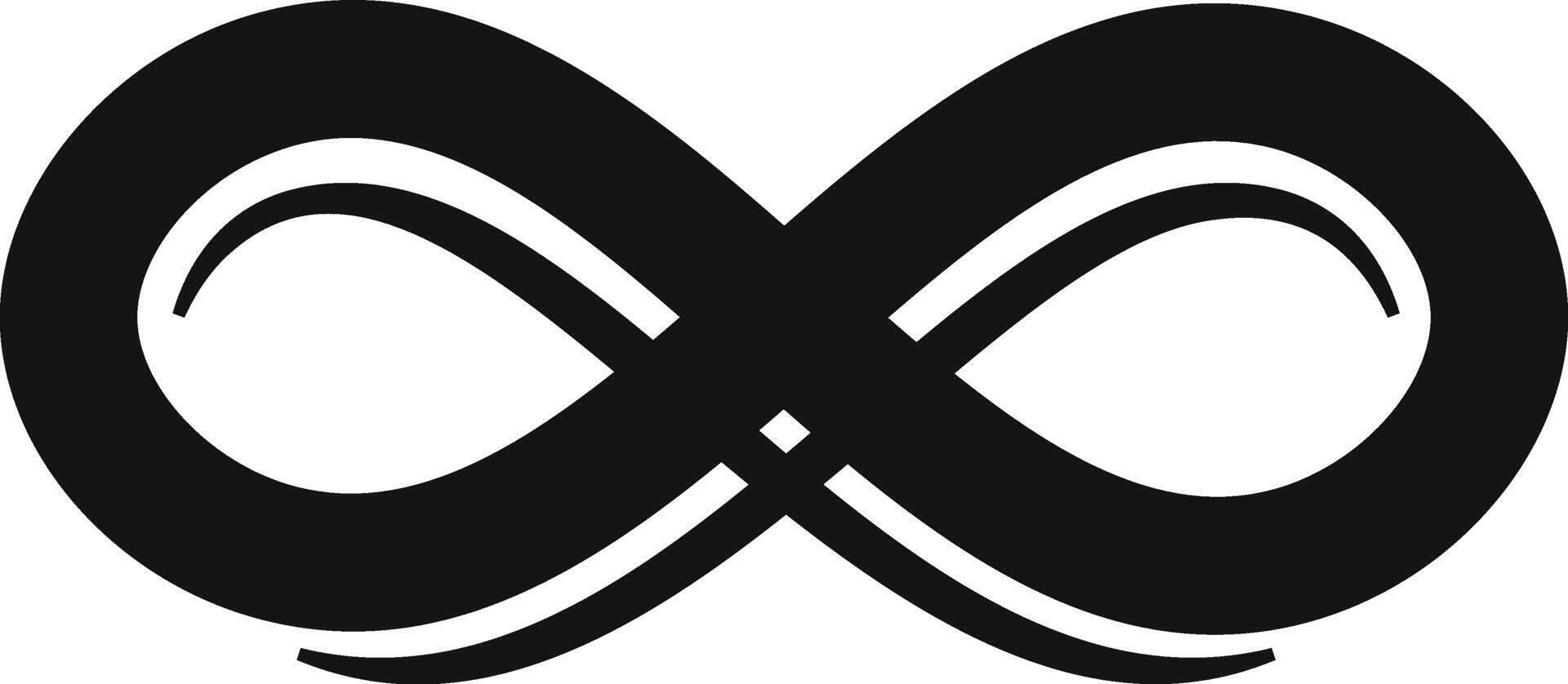 Infinity symbol formed by double black lines creating an eight shape, embodying eternity and endless possibilities for math, philosophy, and spirituality projects vector