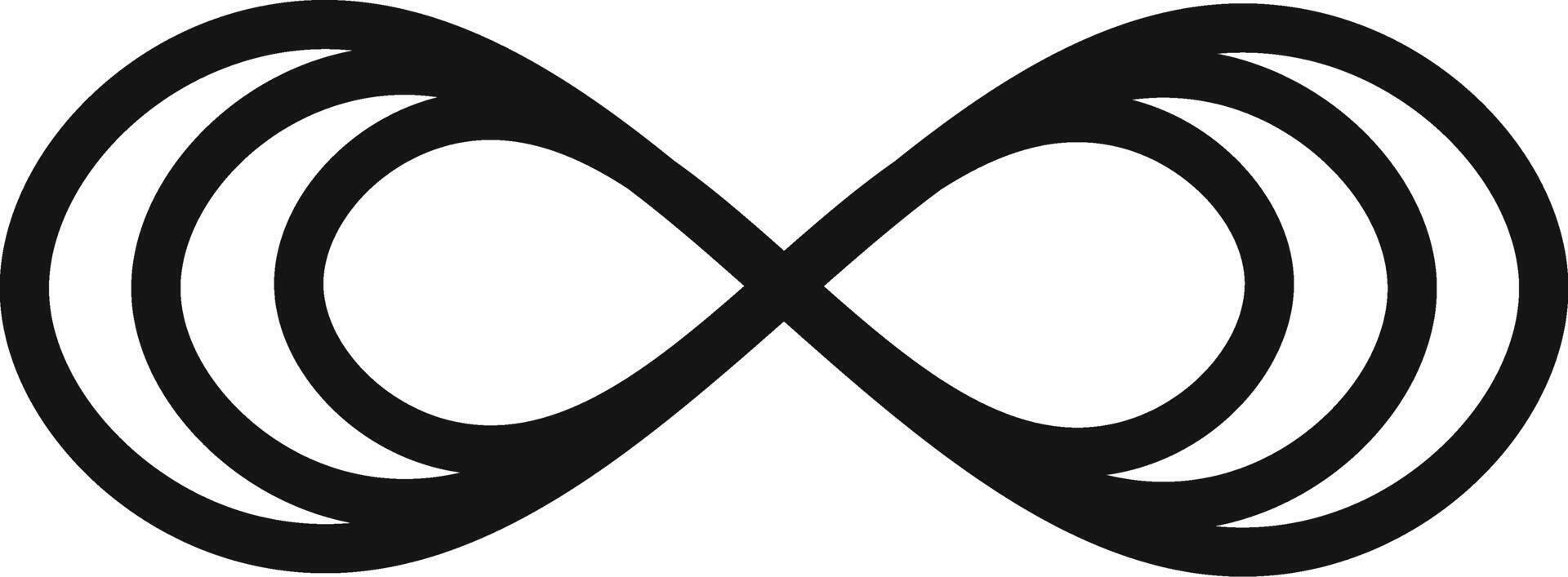 Intertwined triple infinity symbol forming a continuous loop, embodying abstract concepts such as limitless potential, eternal love, and boundless continuity vector
