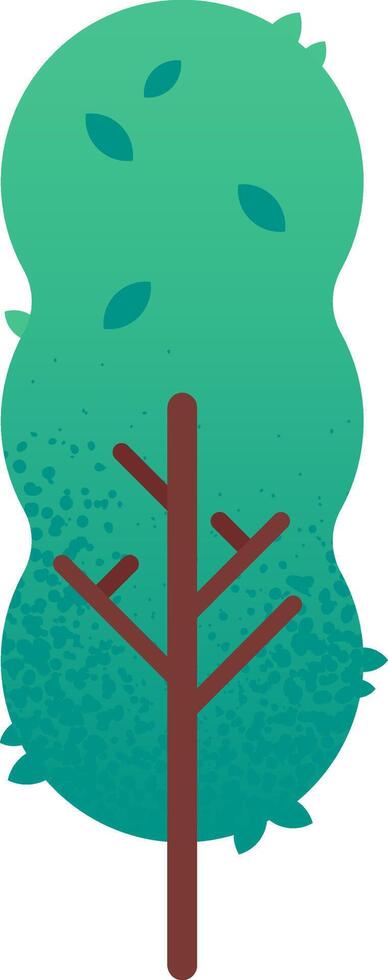 Simple and colorful illustration of a stylized green tree with brown trunk and falling leaves, representing nature, growth, and environmental concepts, suitable for various design projects vector