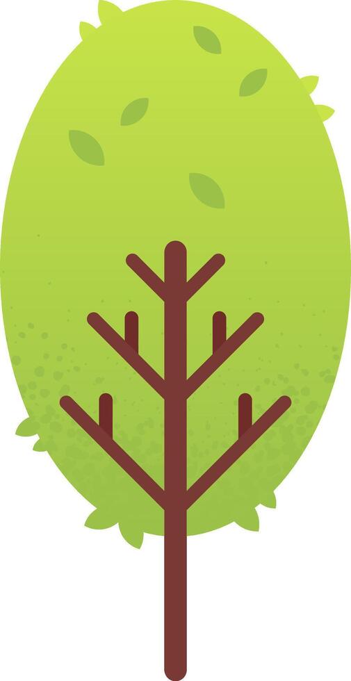 Simple illustration of a stylized tree with green foliage and brown trunk growing on a white background, representing concepts of nature, growth, and environmental awareness vector