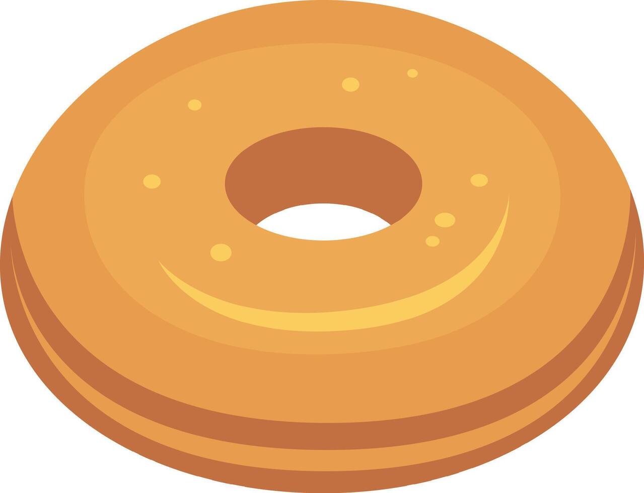 Delicious freshly baked donut resting on a clean white background, ideal for enjoying at breakfast or savoring as a sweet snack throughout the day vector