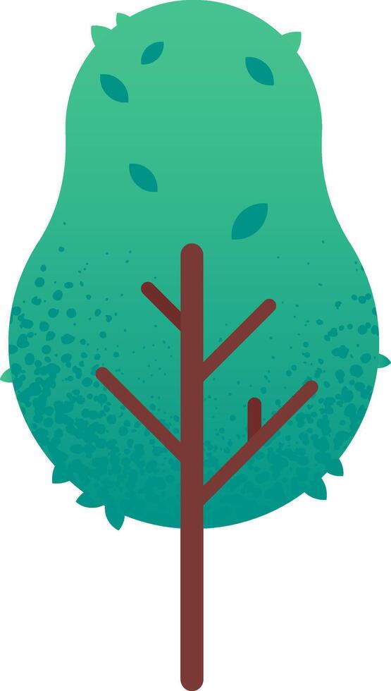 Simple yet evocative illustration of a stylized tree with lush green foliage, falling leaves, and a textured trunk, representing concepts of nature, growth, and environmental awareness vector