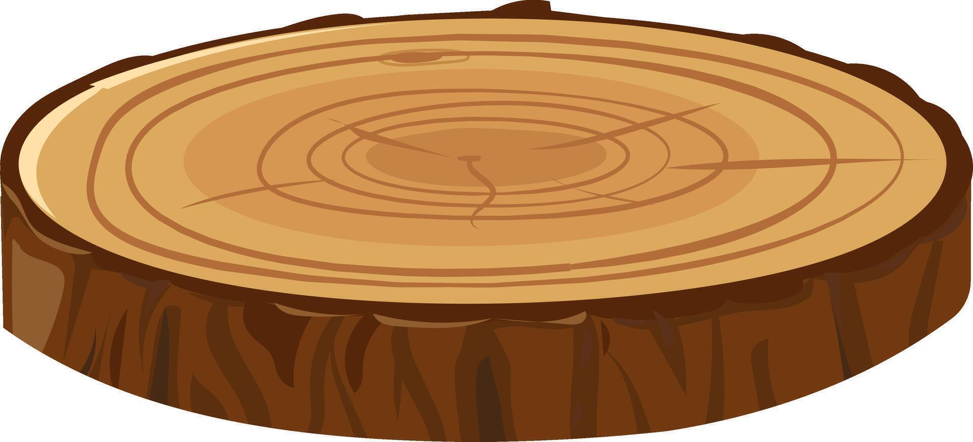 Tree trunk cross section revealing distinct growth rings, showcasing the tree's age and offering insights into its environmental history and climatic conditions over time vector