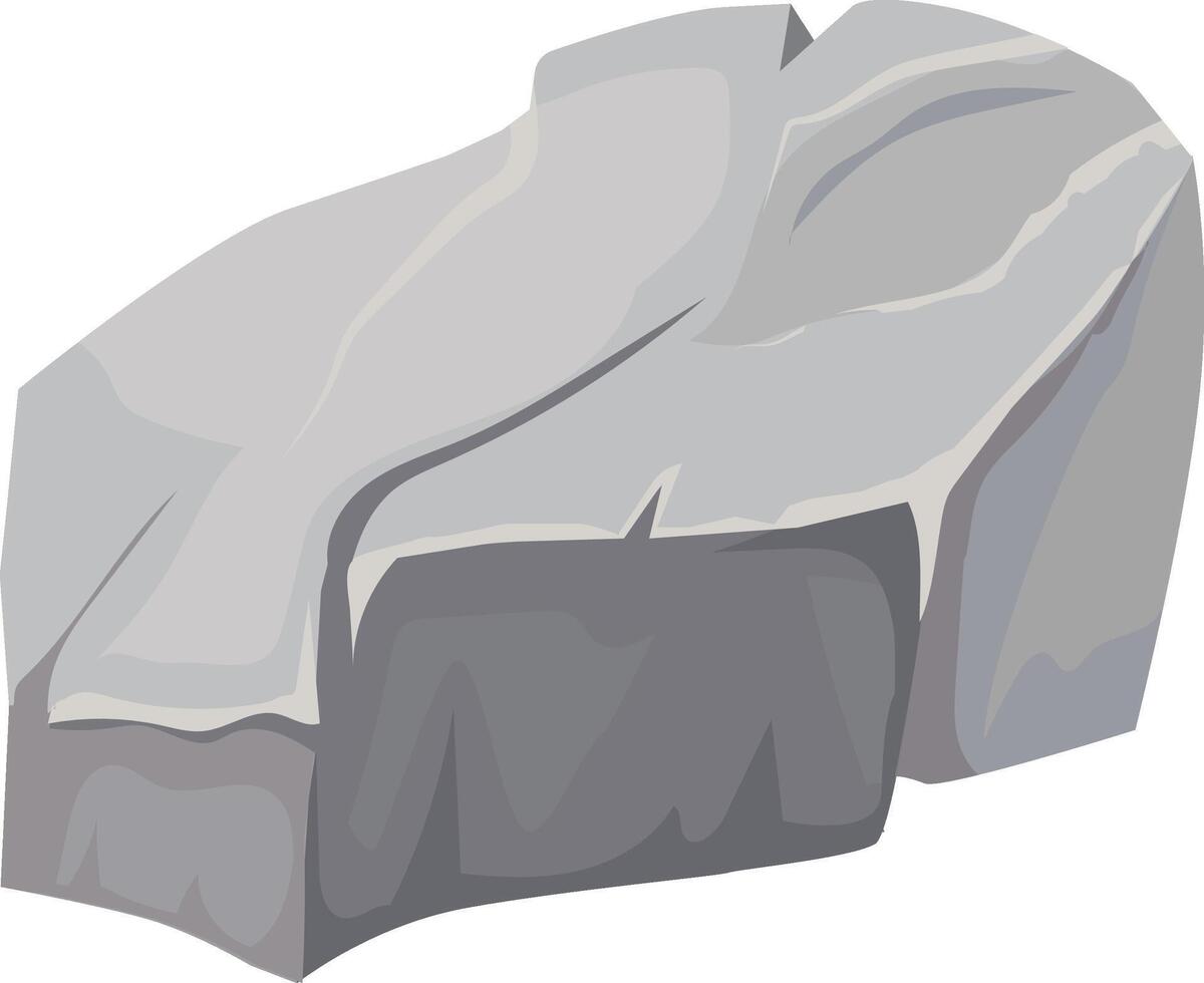 Cartoon illustration featuring a gray rock resting on a clean white background, ideal for enhancing educational materials or nature themed projects for kids and learners vector