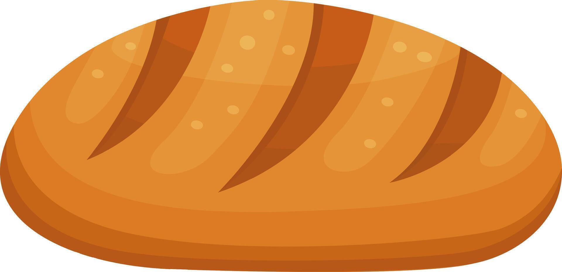 Oval shaped loaf of freshly baked bread featuring a golden crust and rich texture, embodying the essence of bakery delights and culinary satisfaction in every bite vector