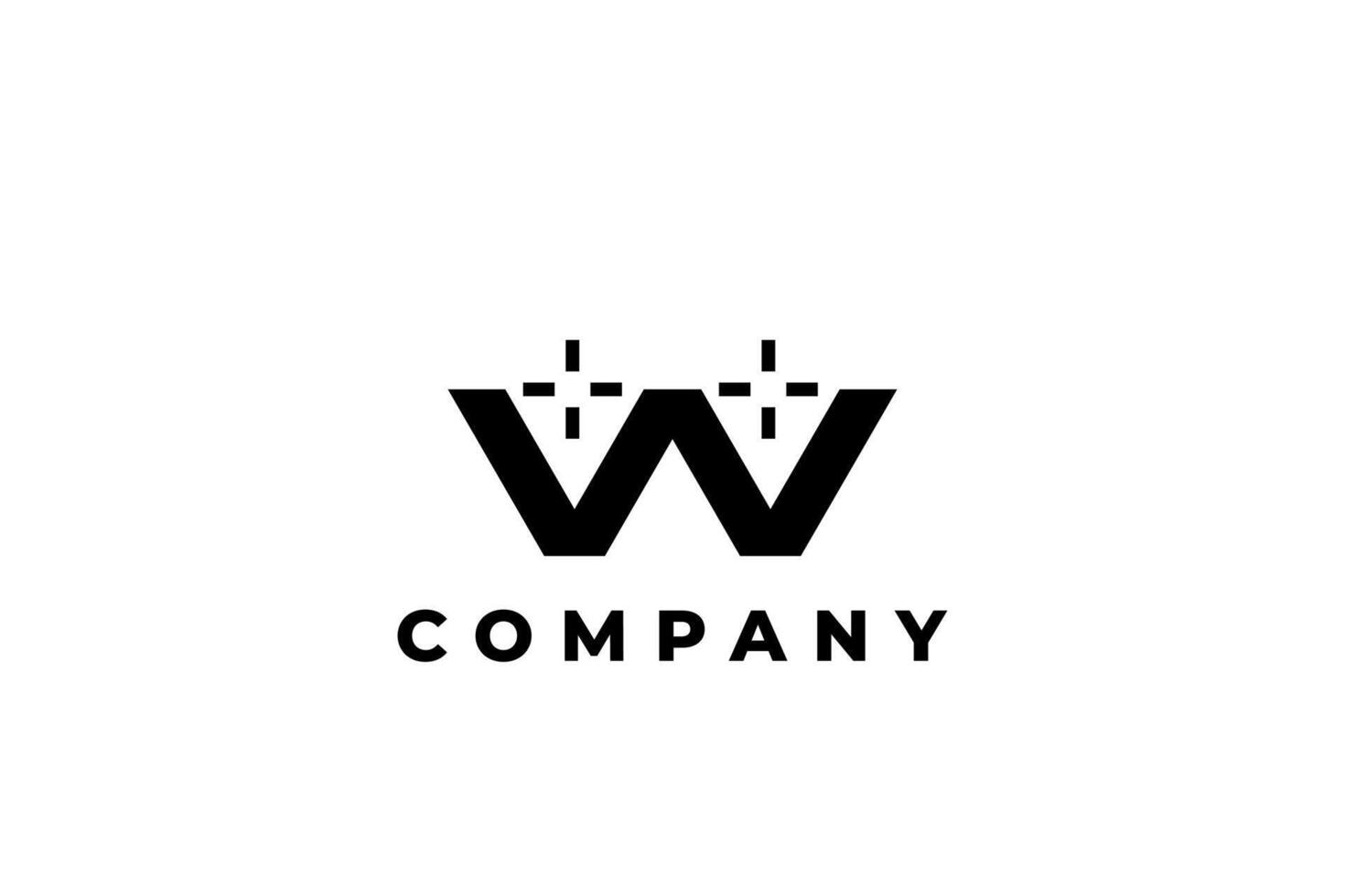 letter w target scope crosshair logo vector