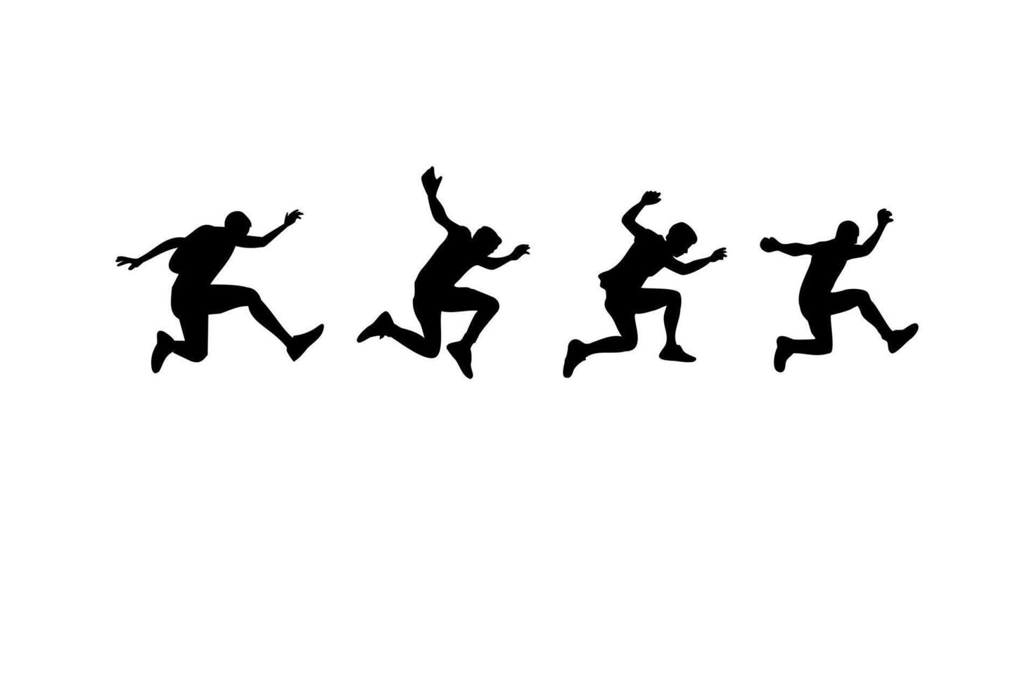 parkour sport jumping silhouette set vector