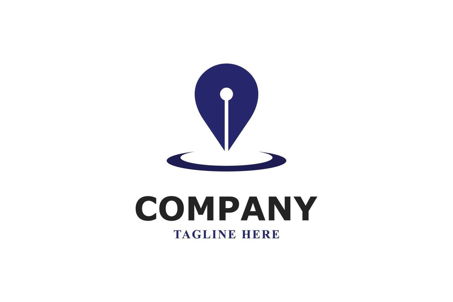 modern coordinate pen logo design vector