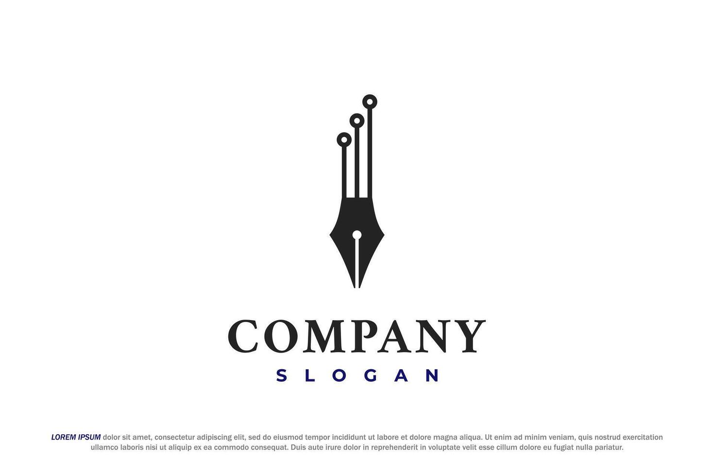 pen and technology logo design vector
