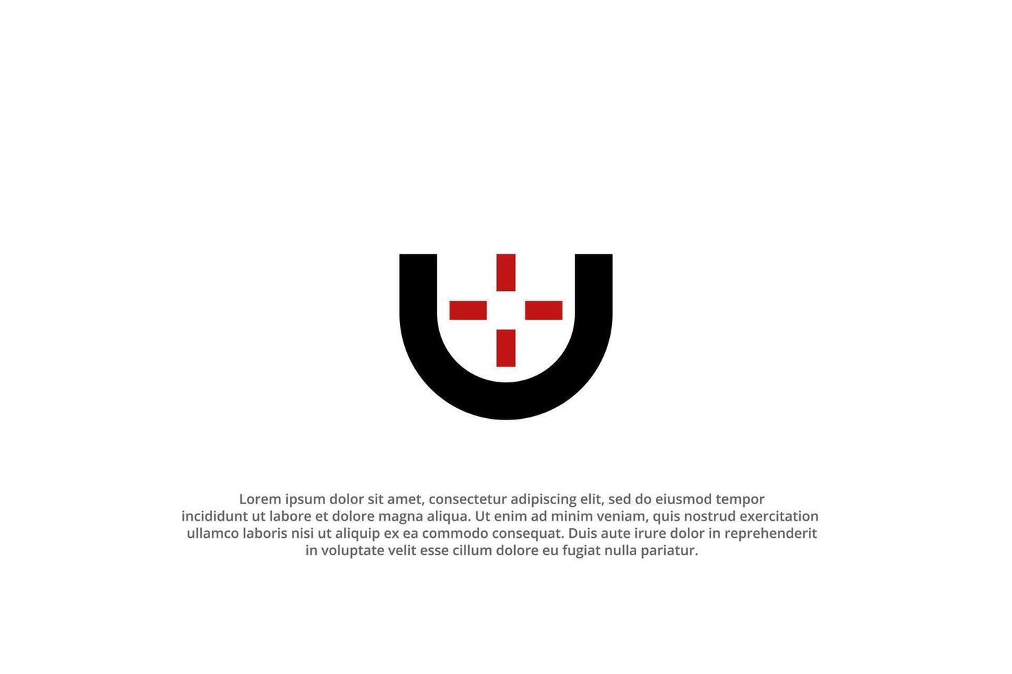 letter u target scope crosshair logo vector