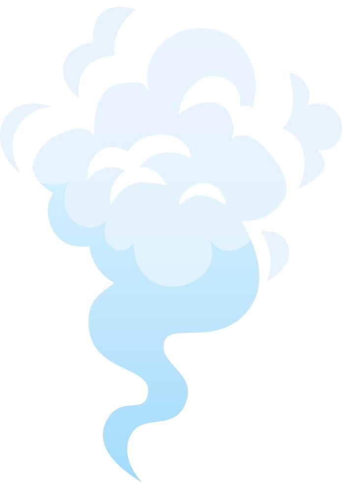 Cartoon steam swirling upward, creating a cloud of vapor, isolated on white background, ideal for illustrating concepts related to evaporation, cooking, or weather vector