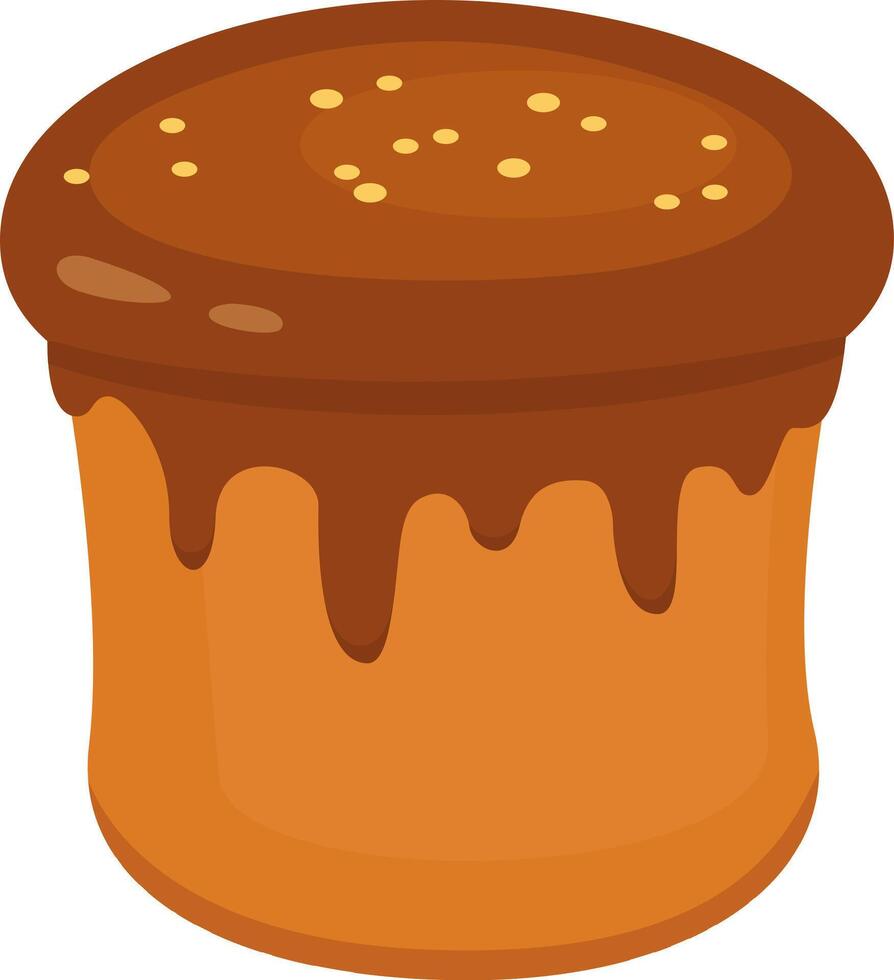 Isolated illustration featuring a panettone cake topped with luscious, dripping chocolate and colorful sprinkles, embodying a beloved traditional dessert for Christmas celebrations vector