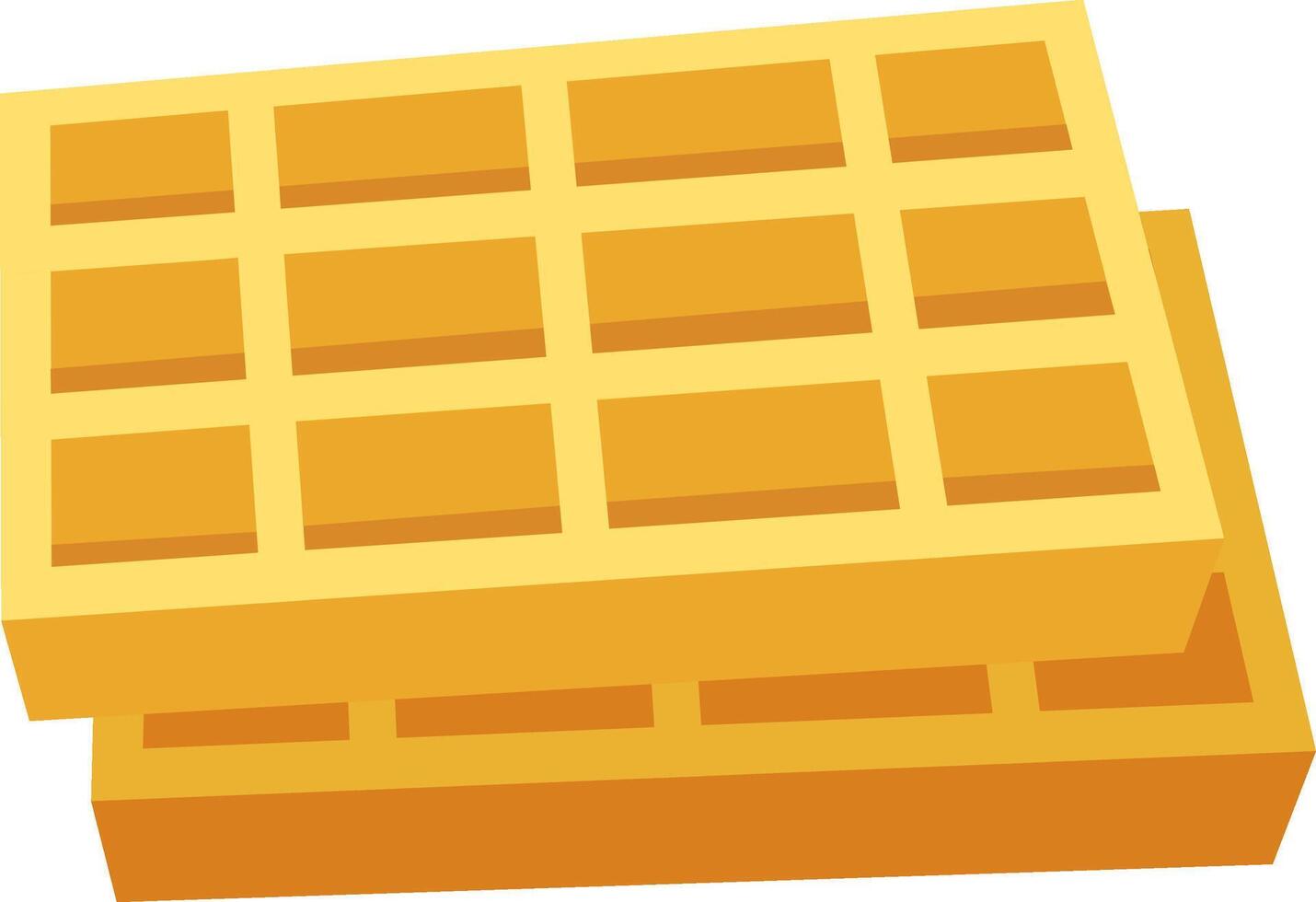 Stacking two freshly made golden waffles creates a visually appealing and mouthwatering breakfast treat, perfect for satisfying cravings with its delicious taste and inviting aroma vector