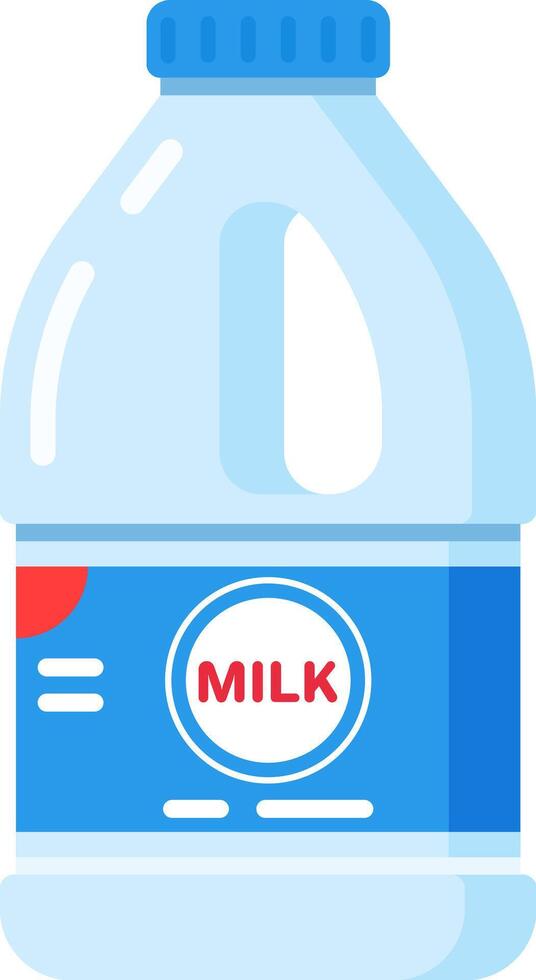 Large plastic gallon milk bottle with blue label and screw cap suggesting healthy eating habits and promoting calcium intake for strong bones and overall well being vector