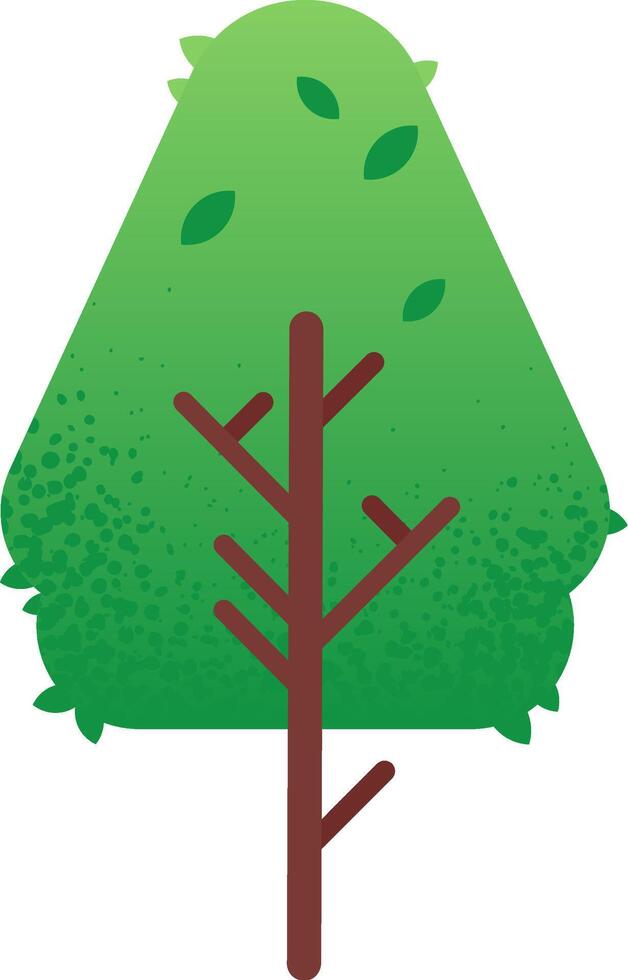 Simple and vibrant illustration of a stylized green tree with falling leaves, conveying concepts of nature, growth, environment, and ecology, suitable for educational or children's projects vector