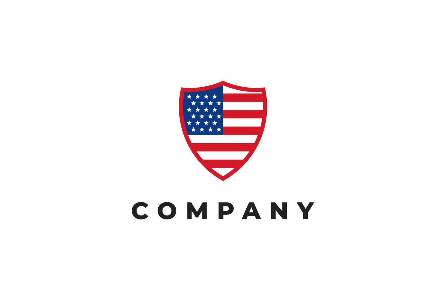 american usa flag shield logo vector