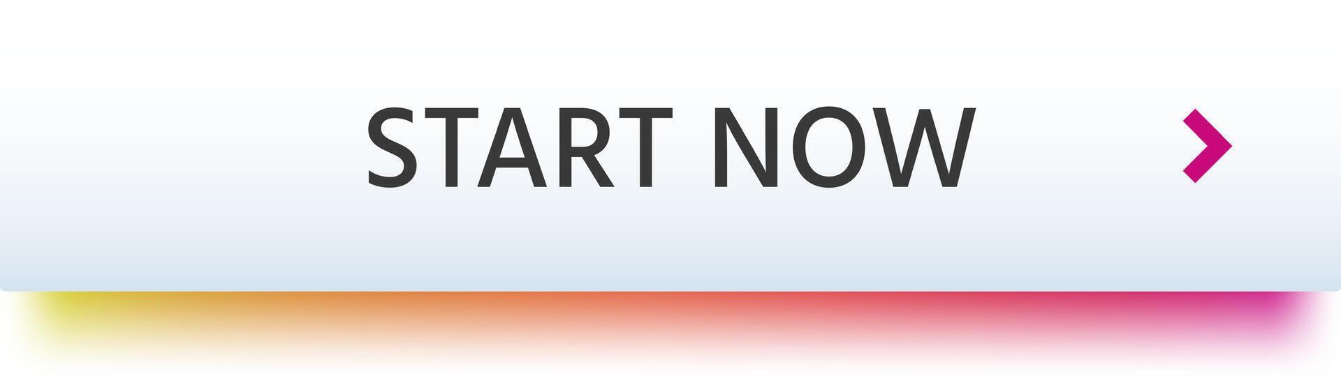 Start now button with an arrow pointing to the right suggesting to begin, act or do something immediately, concept of taking action now, urgency and not waiting vector