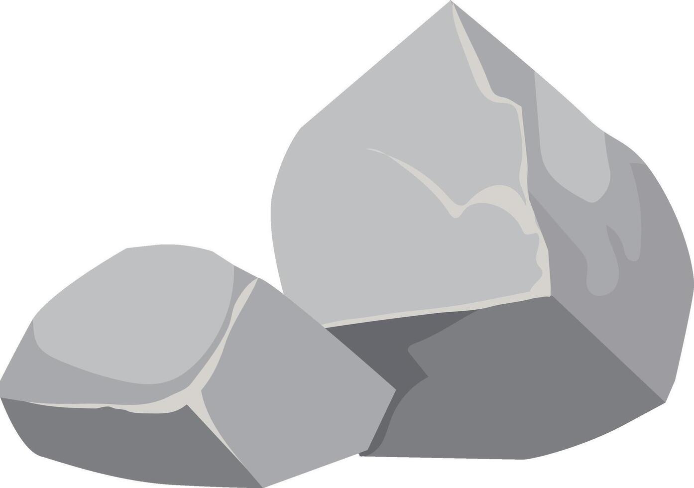 Two gray rocks resting on a white background, embodying stability, firmness, and strength while highlighting the natural beauty of solid geological elements in a minimalist setting vector