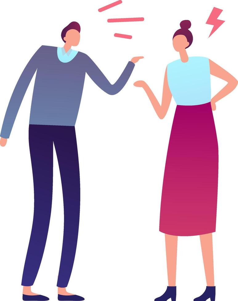 Colleagues having a bad discussion at work, fighting and blaming each other about problems and responsibilities, bad workplace environment and mobbing concept vector